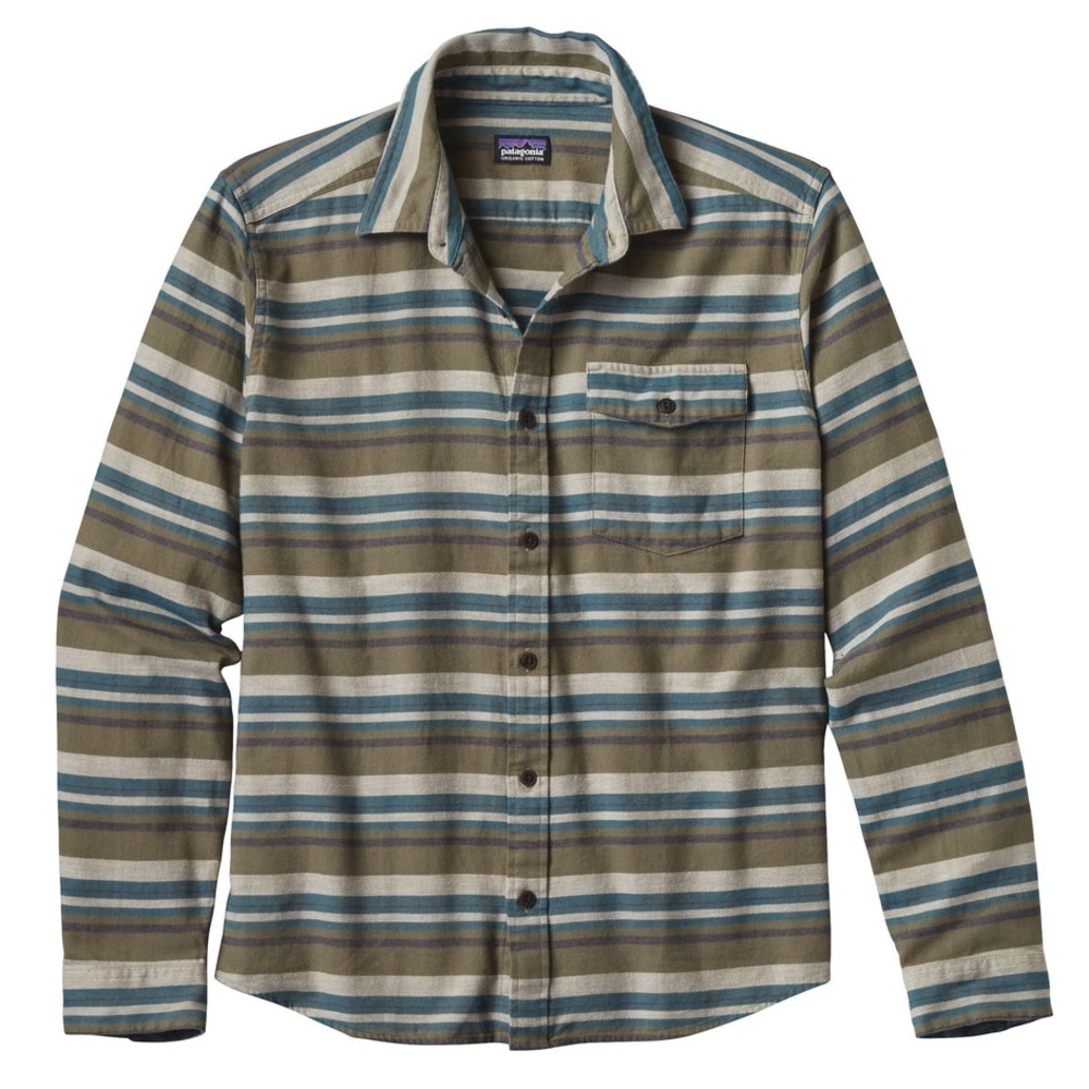 Patagonia Men's Organic Cotton Fjord Flannel Striped Button Front Shirt Sz Small